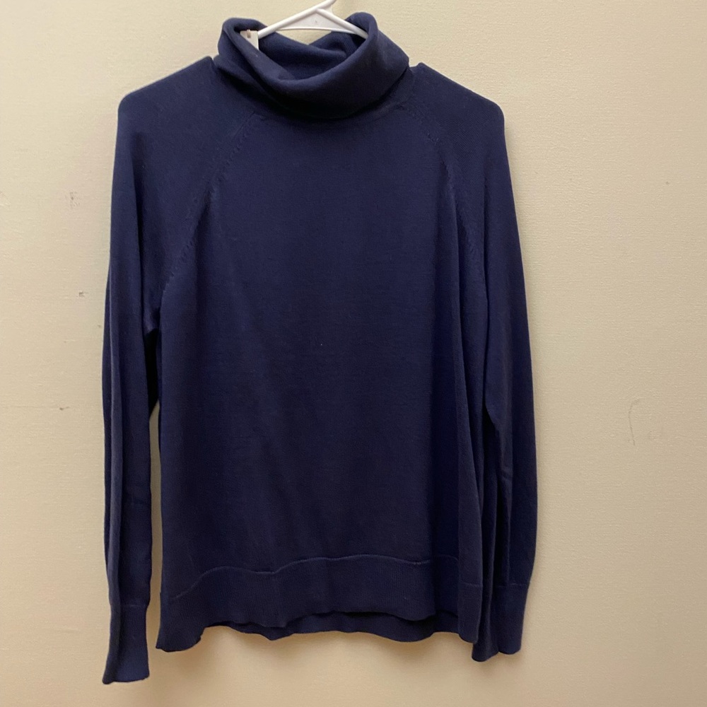 Caslon Nordstrom sweater turtleneck indigo blue size M